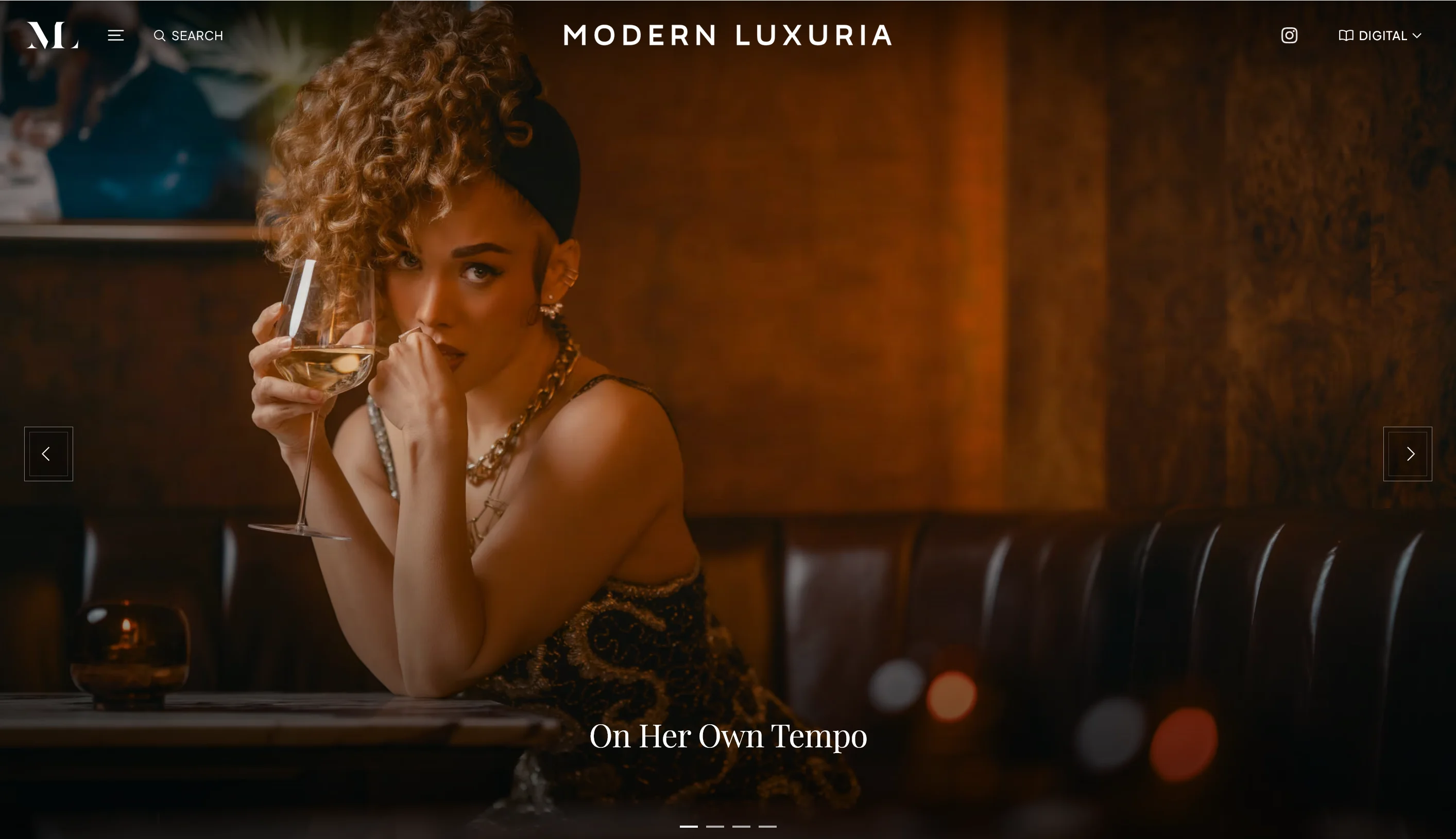 HD Web direction for Modern Luxuria with a full-width dining feature and minimal navigation