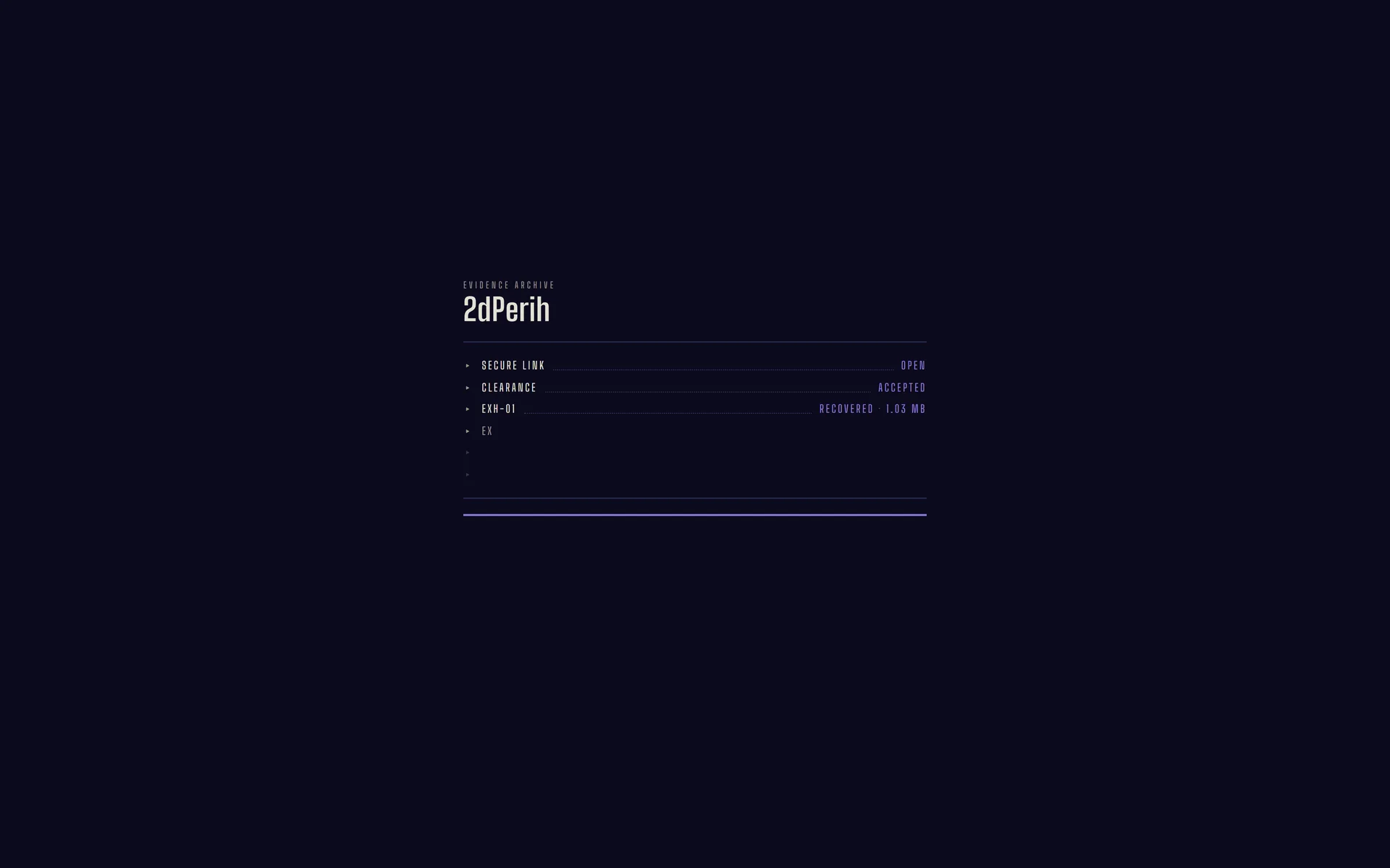 The 2dPerih boot console mid-sequence, with some log lines resolved, one typing, and others still pending