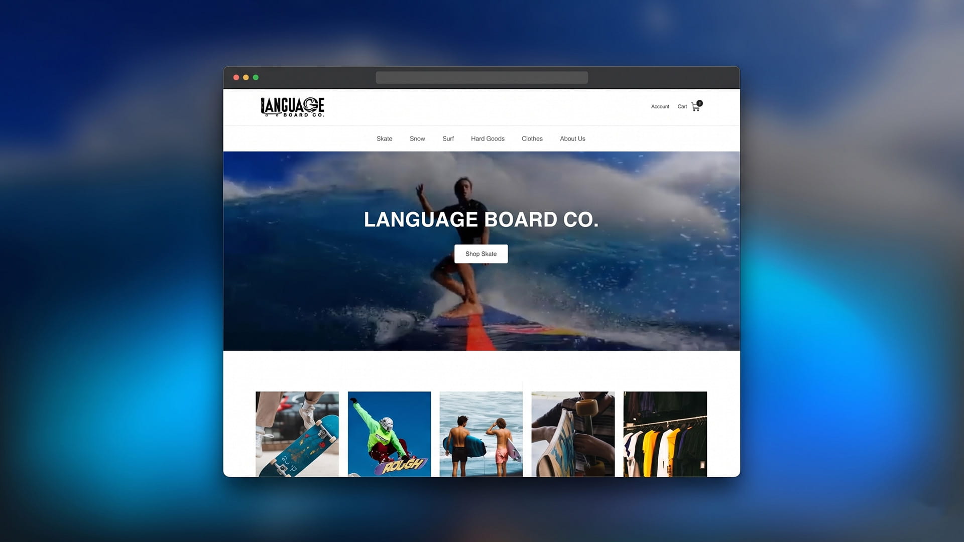 Project Thumbnail for Language Board Co. Website