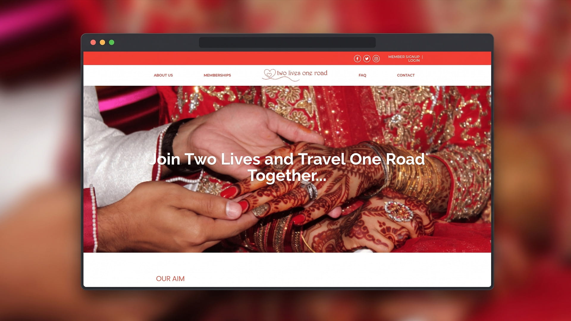 Project Thumbnail for Two Lives One Road Website